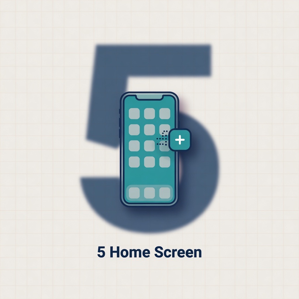 Optional step illustration: phone home screen with add shortcut